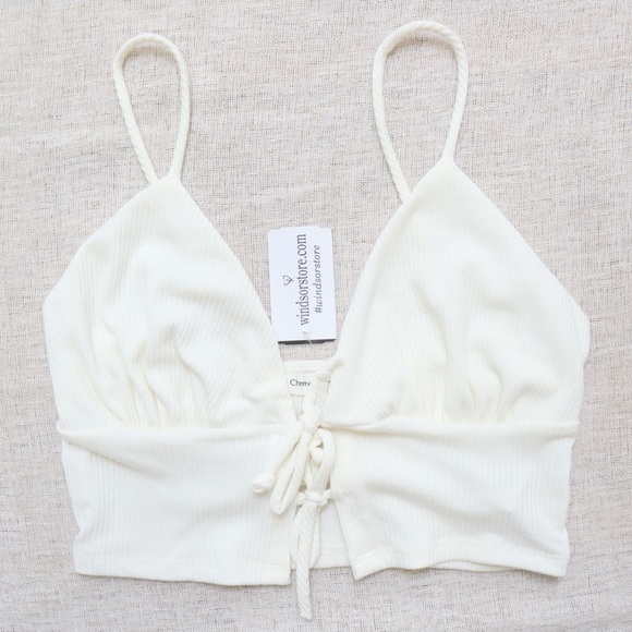 Windsor Tops - Windsor Cami Front Tie Crop Top NWT